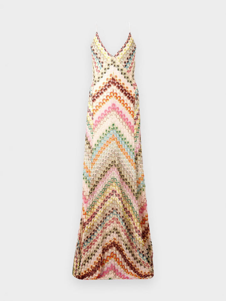Mariana | Multicolor Knit V-Neck Maxi Dress