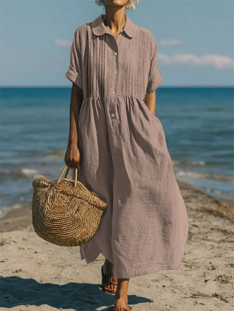 Breathable Cotton Dress Loose Fit Elegant Comfort