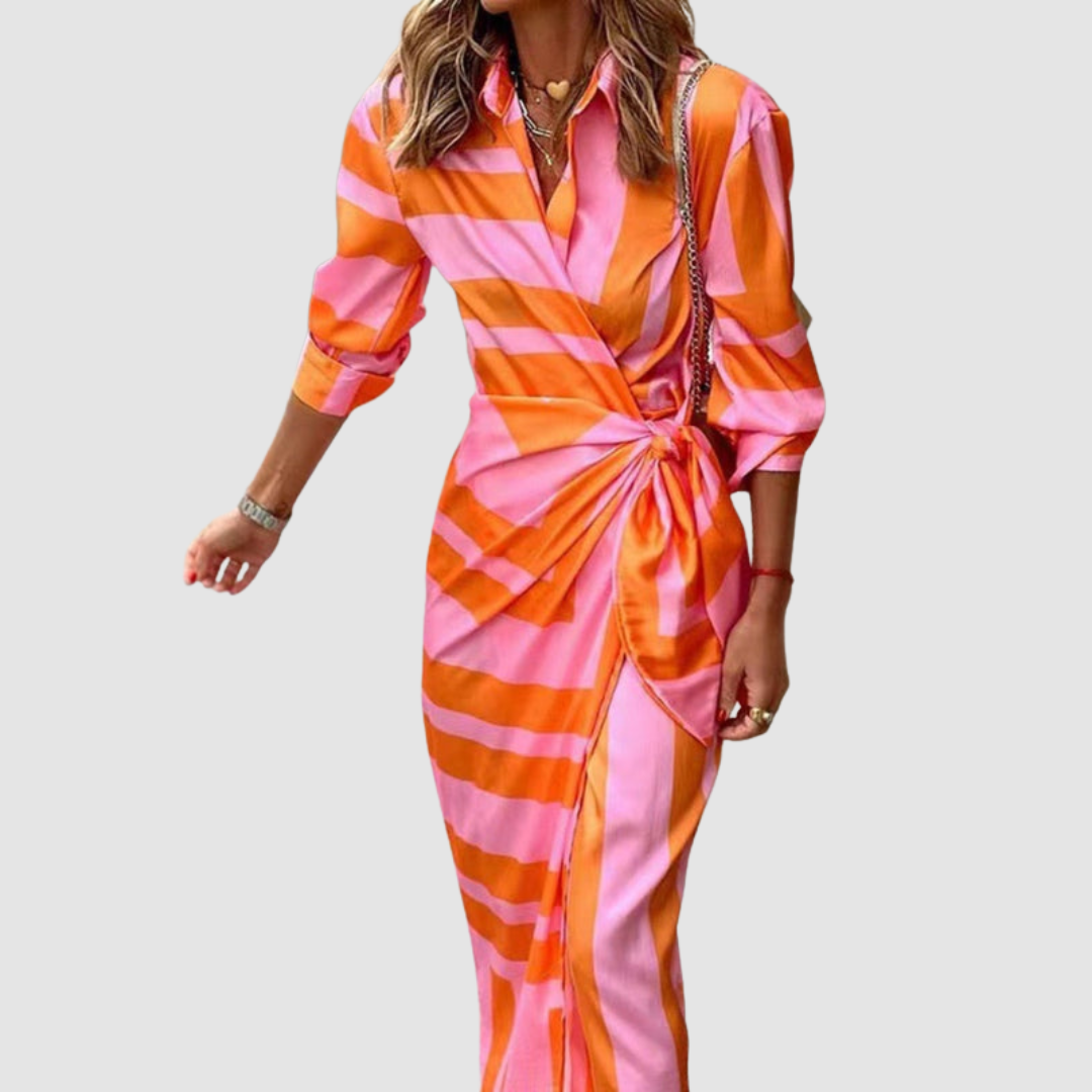 Cecilia™ - Elegant Striped Dress