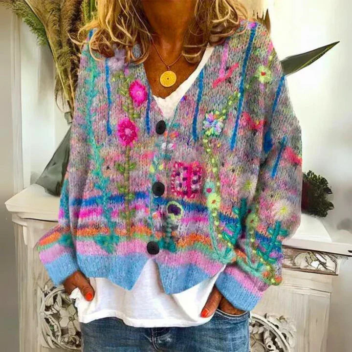 Lissandra™ | Floral Button-Front Cardigan