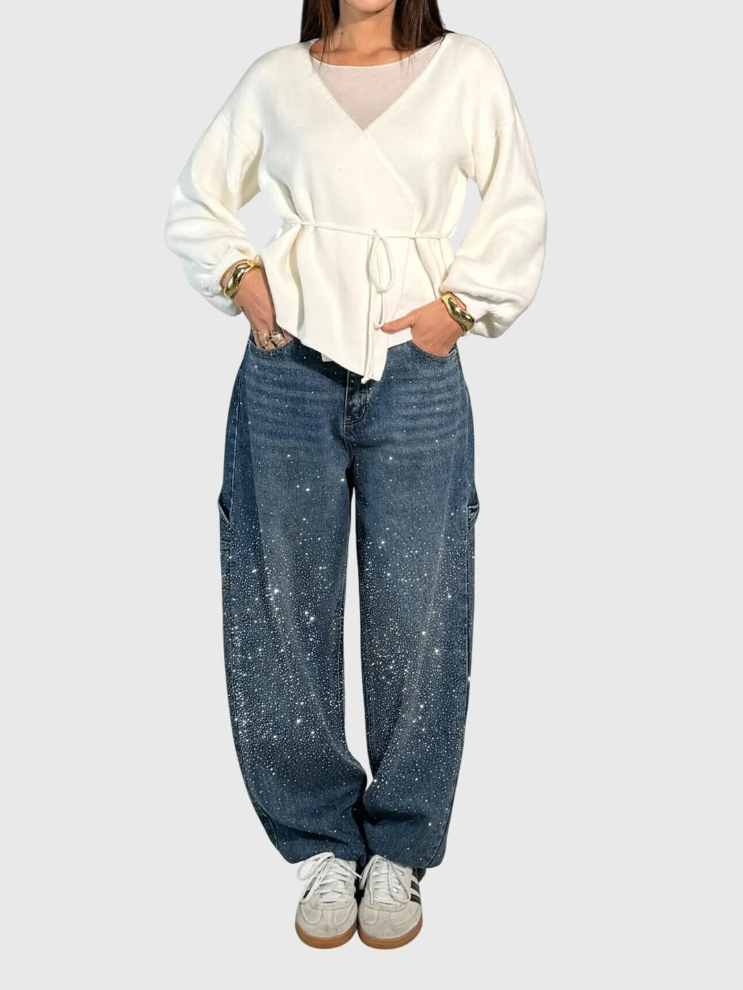 Kimberly | Women’s Sparkle Diamond Denim Pants