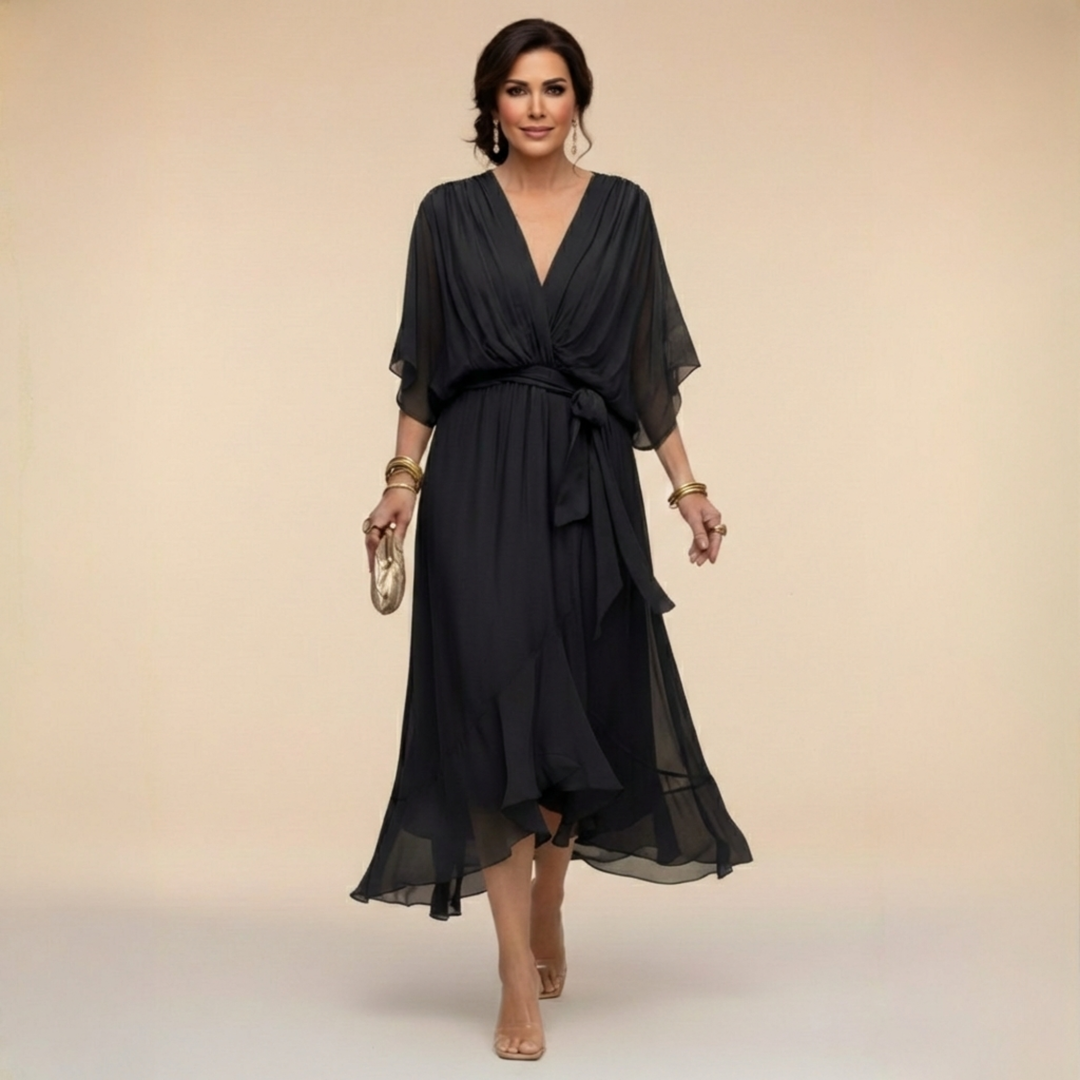 Sarah | Chiffon V-Neck Dress