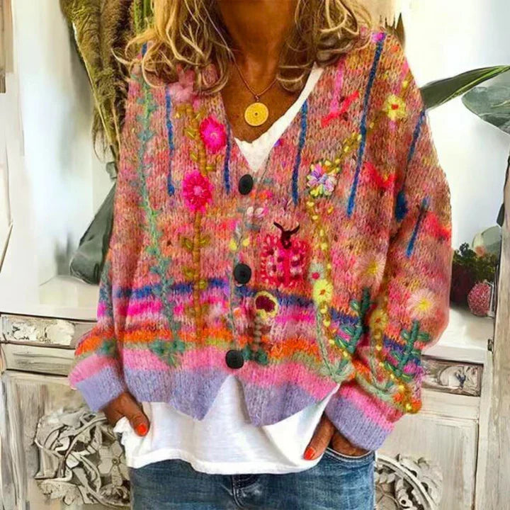 Lissandra™ | Floral Button-Front Cardigan