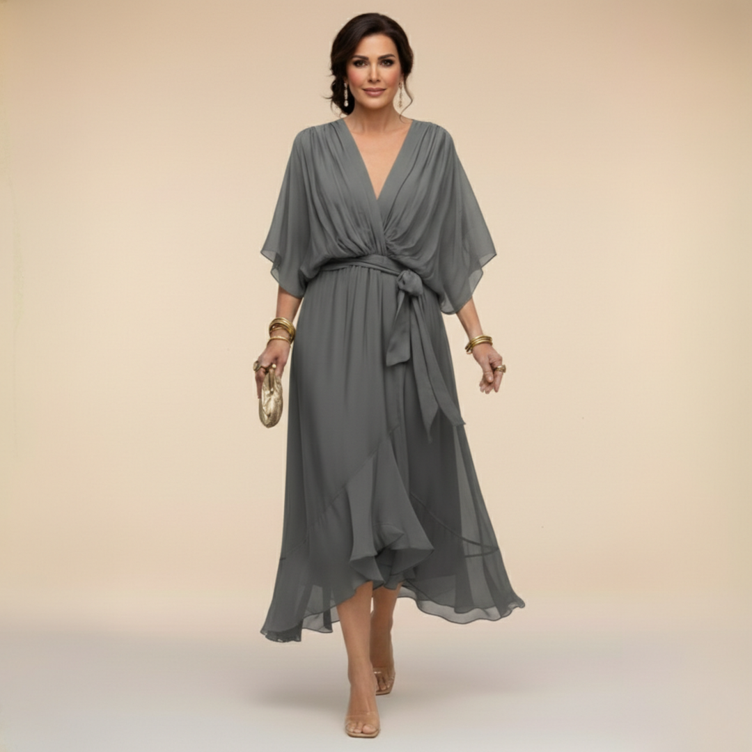 Sarah | Chiffon V-Neck Dress