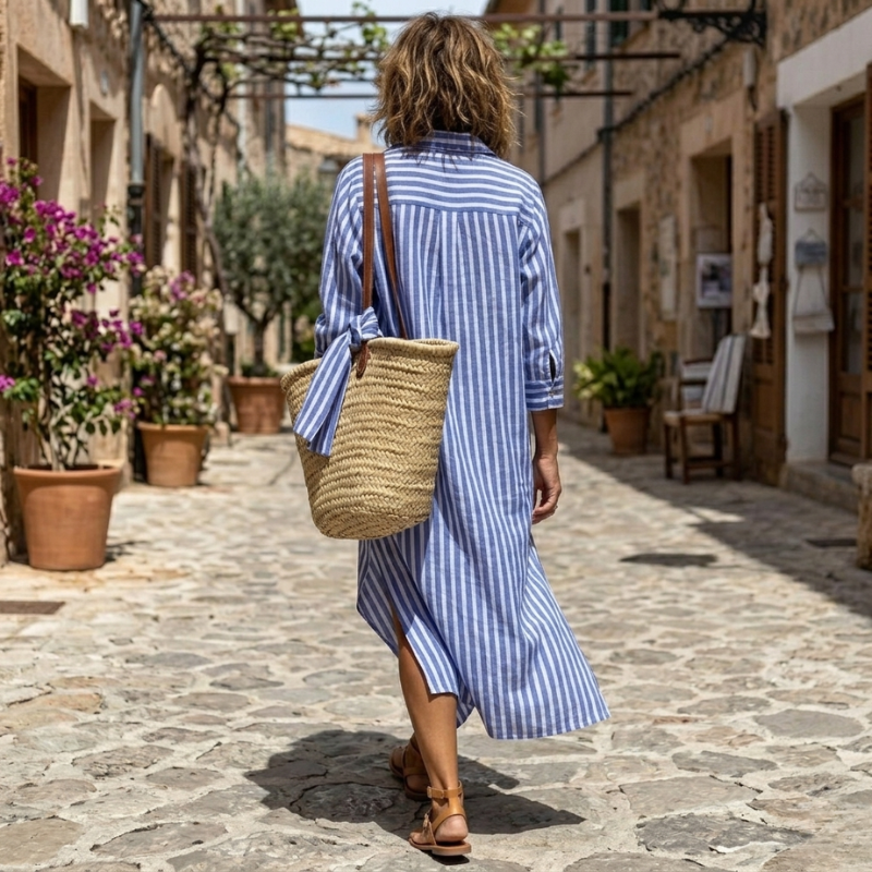 Nichole™ - Elegant Striped Summer Dress