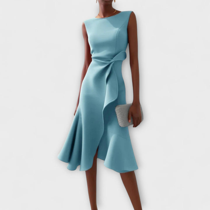 Eleanor | Women’s Draped Asymmetric Midi Dress