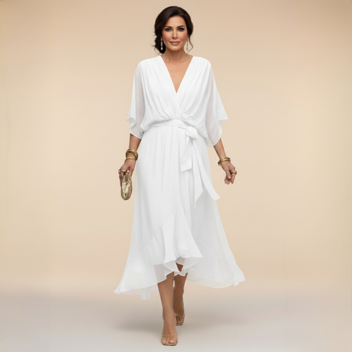 Sarah | Chiffon V-Neck Dress