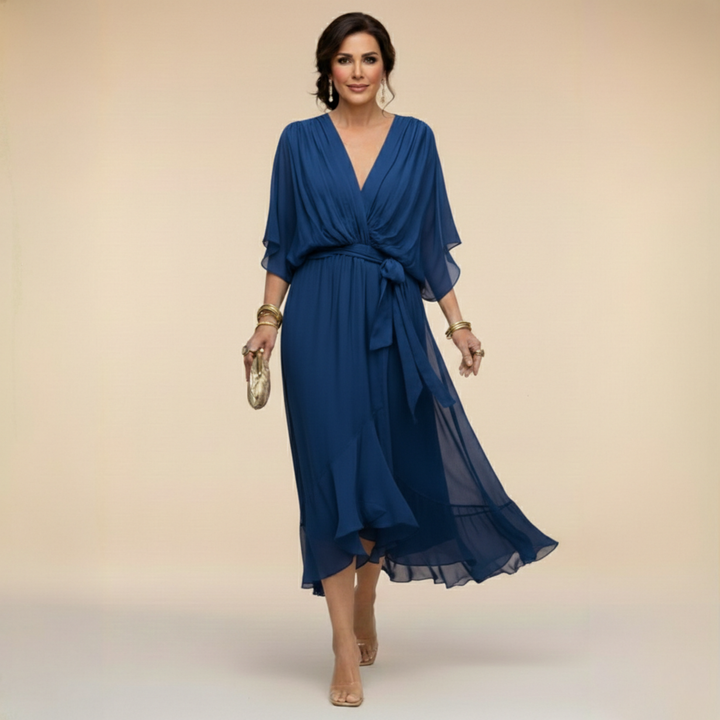 Sarah | Chiffon V-Neck Dress