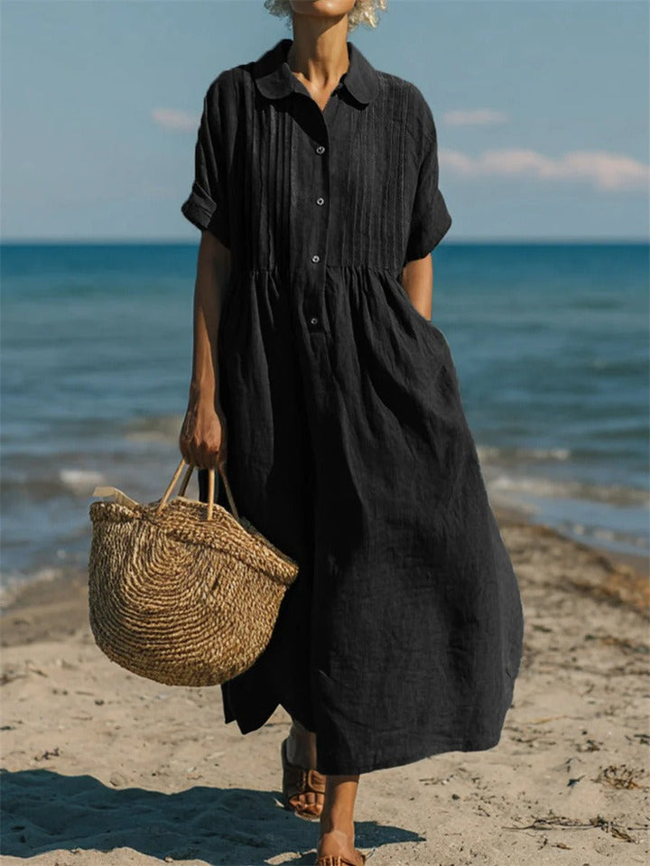 Breathable Cotton Dress Loose Fit Elegant Comfort