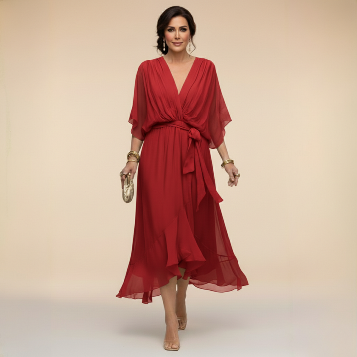 Sarah | Chiffon V-Neck Dress