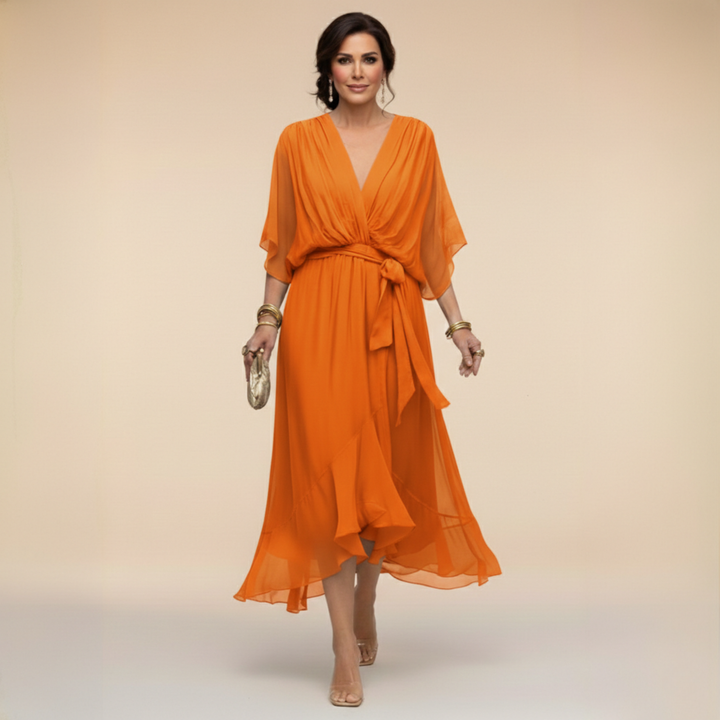 Sarah | Chiffon V-Neck Dress