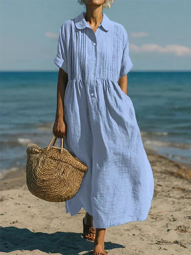 Breathable Cotton Dress Loose Fit Elegant Comfort
