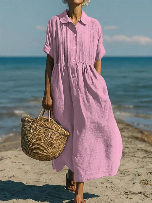 Breathable Cotton Dress Loose Fit Elegant Comfort