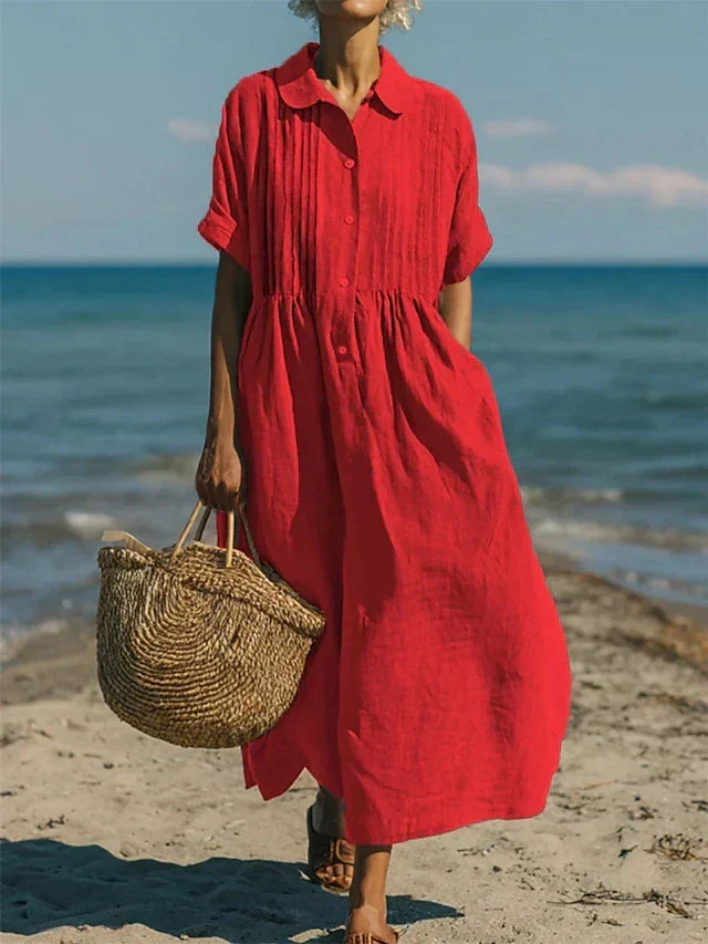 Breathable Cotton Dress Loose Fit Elegant Comfort