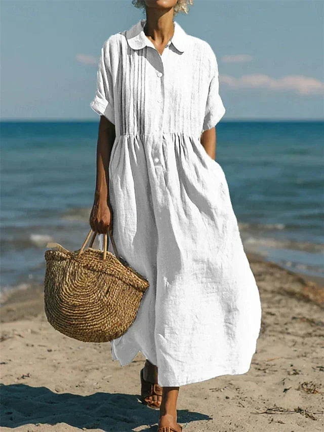 Breathable Cotton Dress Loose Fit Elegant Comfort
