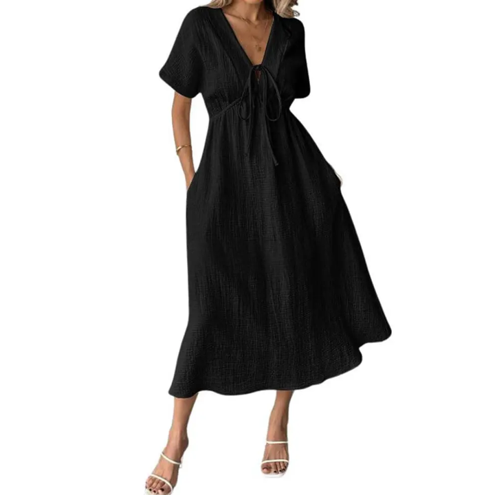 BREEANNE™ – Relaxed V-Neck Maxi Dress