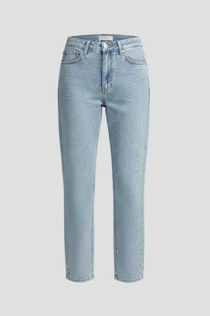 Katherine | Women’s High-Waist Shimmer Straight-Leg Jeans