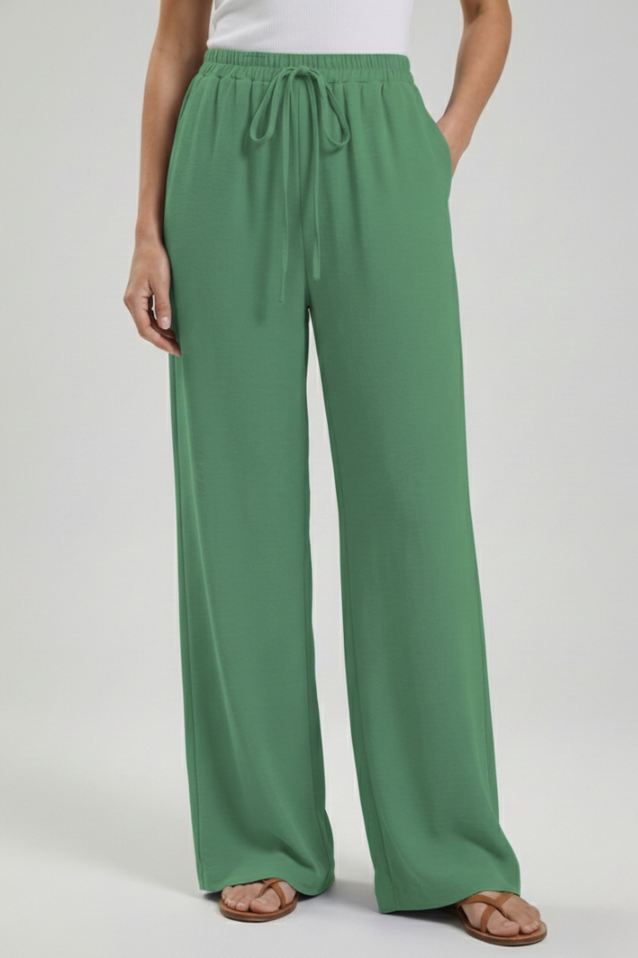 Claire | Women’s Palazzo Trousers with Drawstring Waist and Side Pockets