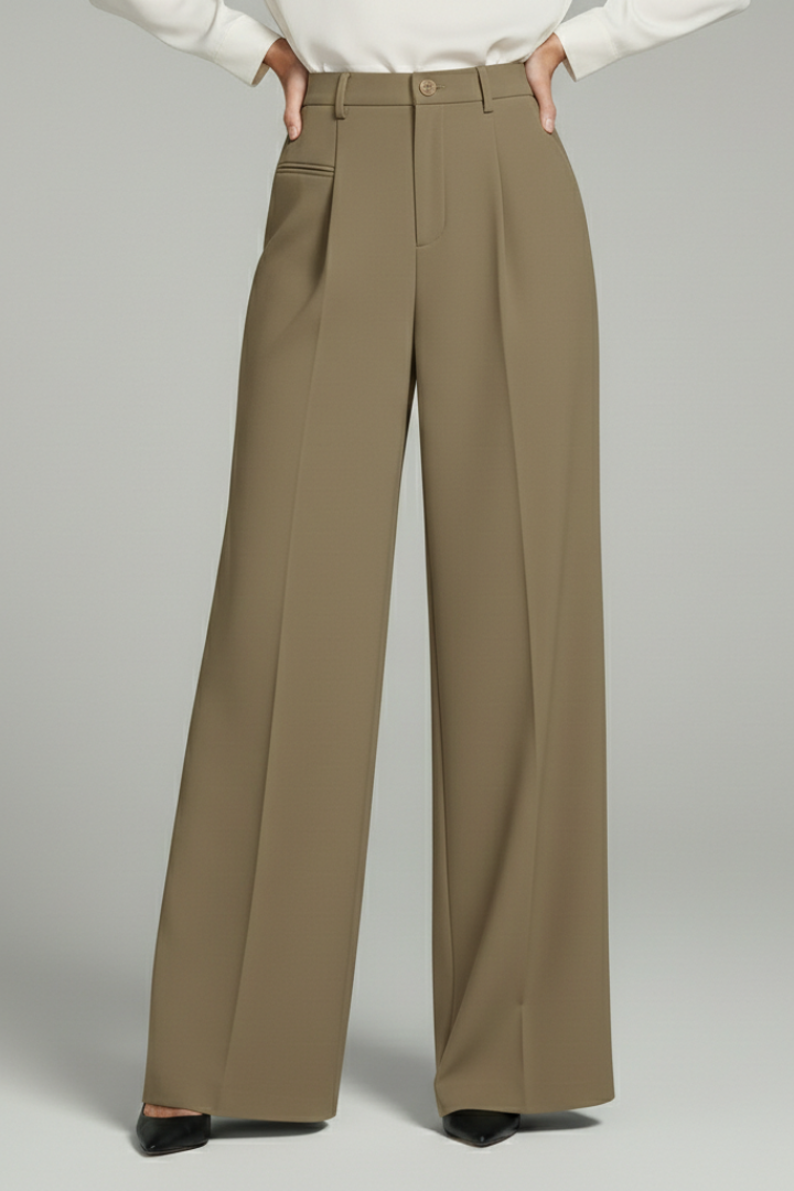 Blair | Women’s Palazzo Trousers with Front Pleats and Back Pockets