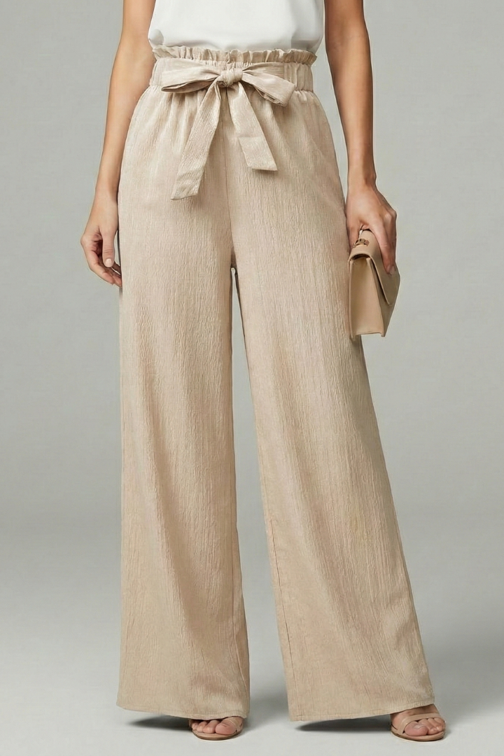 Daisy | Women’s Palazzo Trousers with Tie Belt and Wide Legs