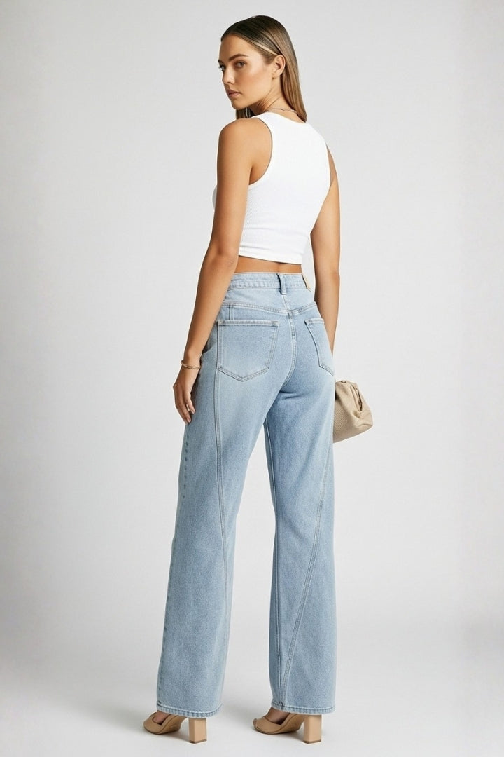 Kayla | Women’s High-Waist Classic Straight-Leg Denim Jeans