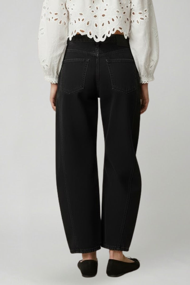Jennifer | Women’s Casual Mid-Waist Denim Jeans with Front Closure