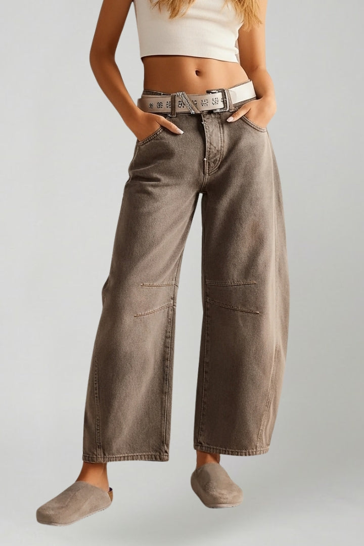 Jennifer | Women’s Casual Mid-Waist Denim Jeans with Front Closure