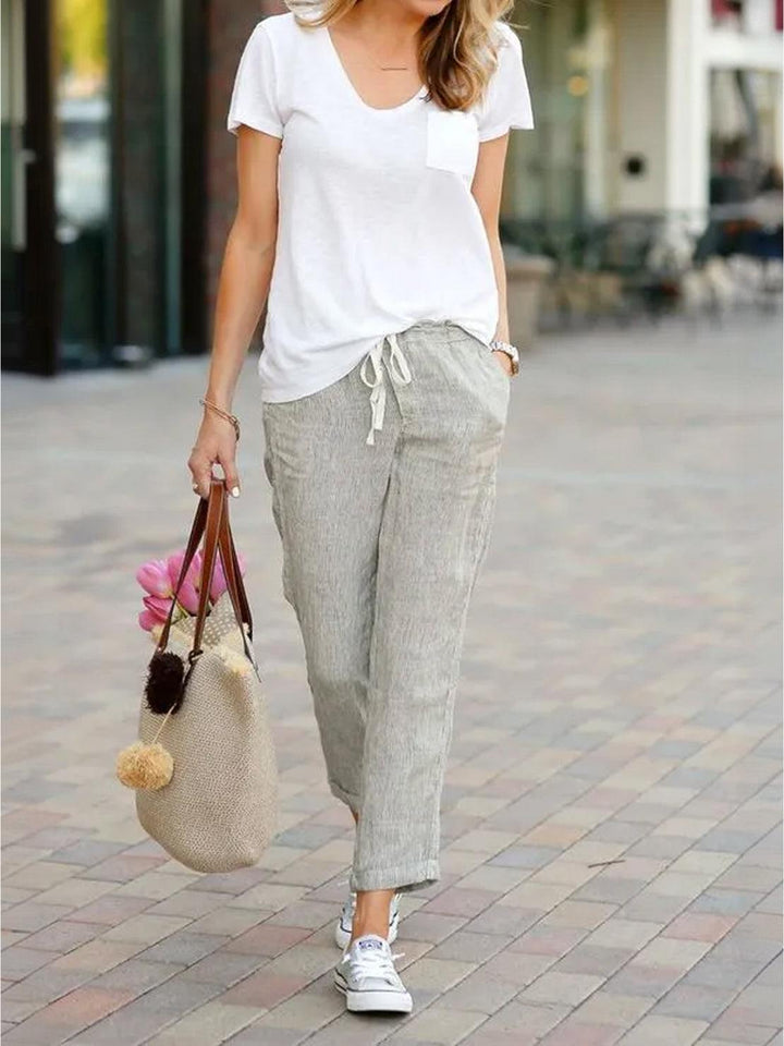 Alexa | Women's Drawstring Waist Casual Slim Fit Pants