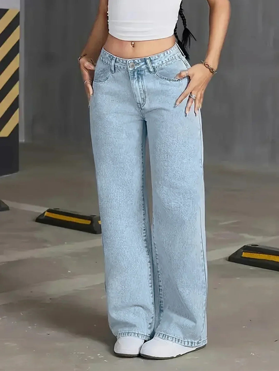 Natalie | Women’s Light Wash Wide Leg Jean
