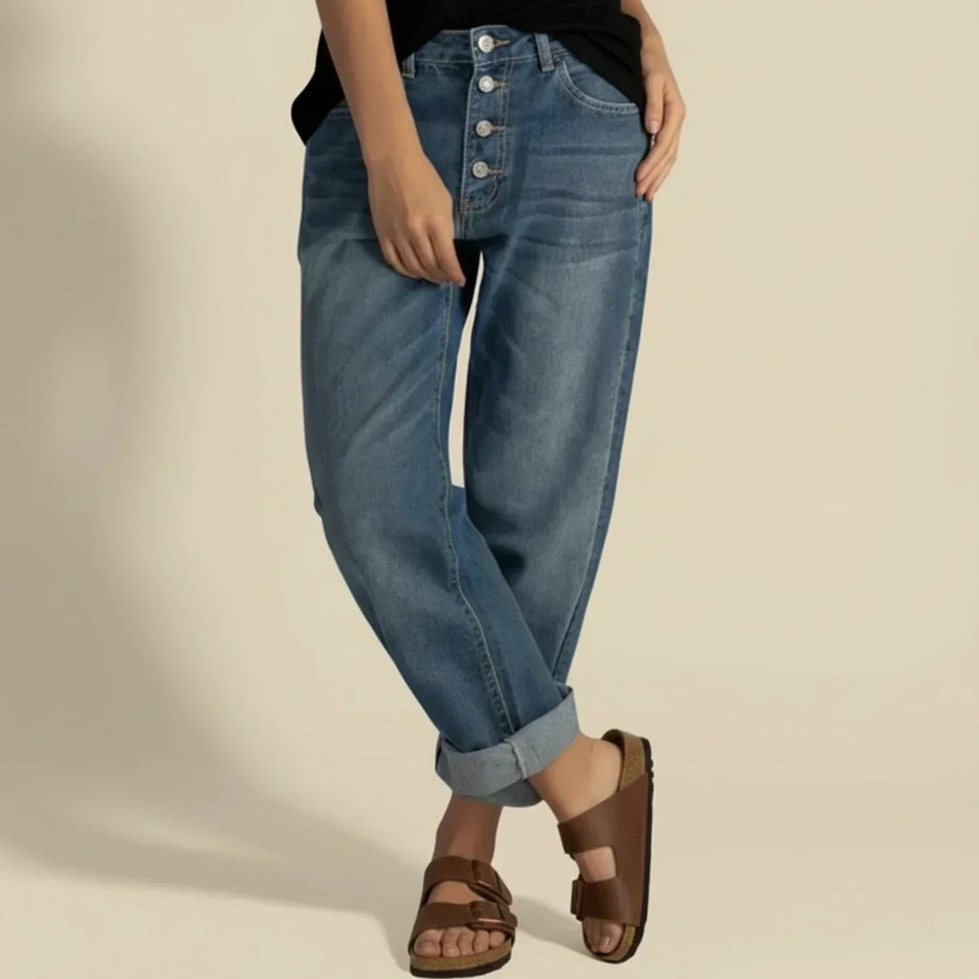 Claire | Women’s High Waisted Button Fly Jeans