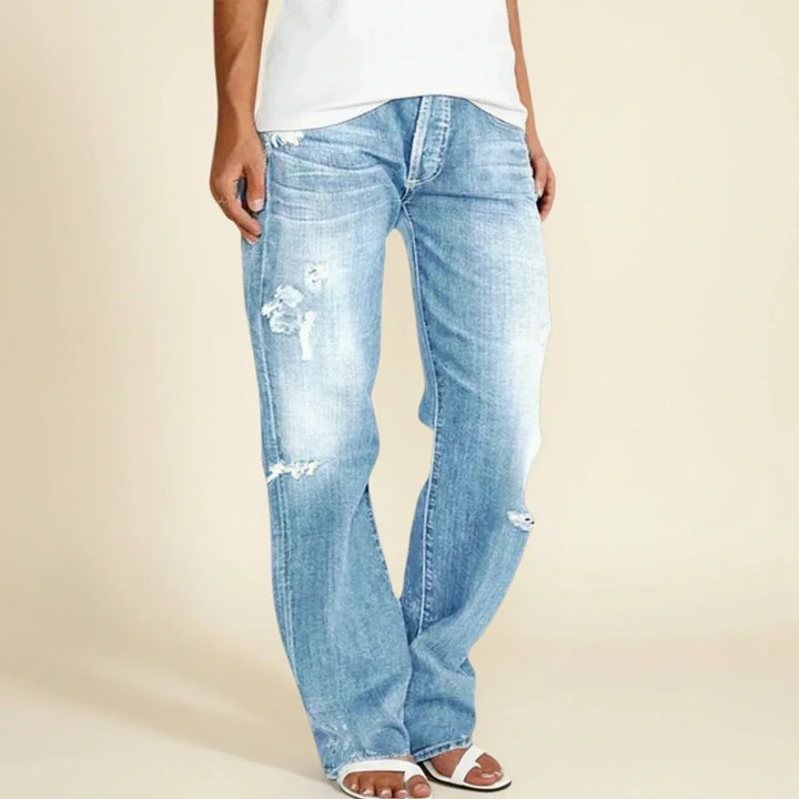 Chloe | Women’s Ripped High Rise Straight Jeans