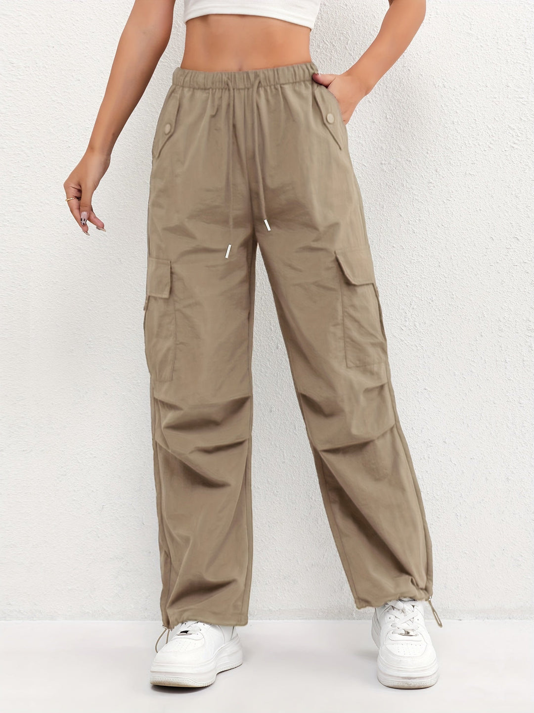 Brooklyn | Women's Cargo Pocket Drawstring Casual Pants
