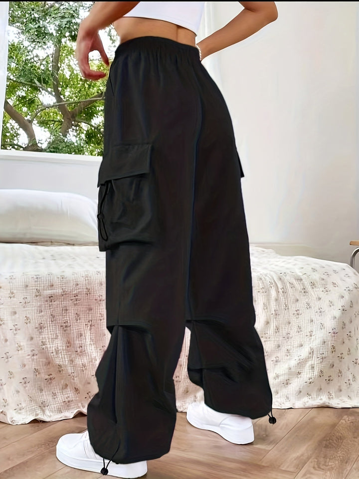 Charlotte | Women's Wide Leg Cargo Pocket Casual Pants