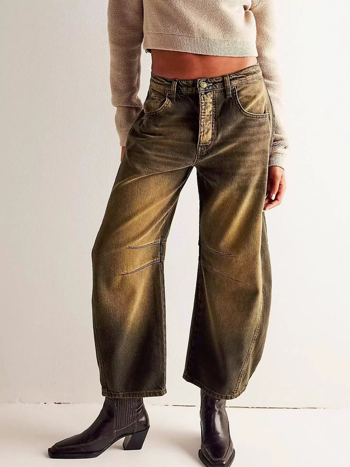 Olivia | Women’s Leopard Print Wide Leg Jeans
