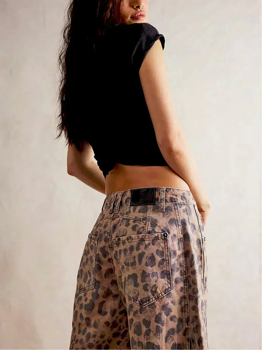 Olivia | Women’s Leopard Print Wide Leg Jeans